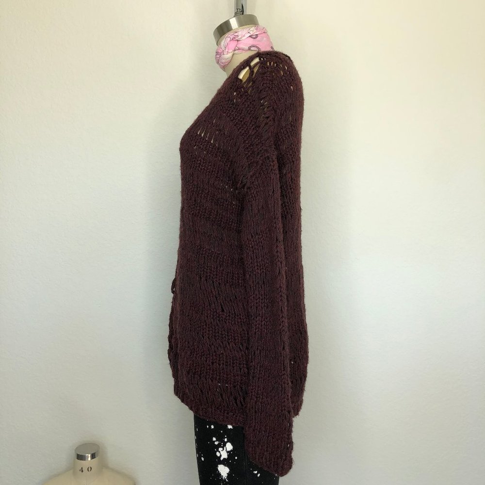 Vince Loose Knit Sweater Open Weave Marled Space D - Picture 6 of 9